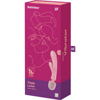 SATISFYER - TRIPLE LOVER PINK RABBIT VIBRATING MASSAGER