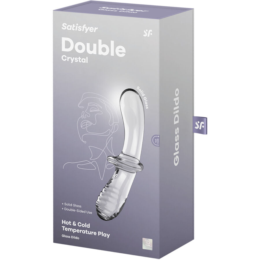 SATISFYER - DOUBLE GODEMICHET EN CRISTAL TRANSPARENT