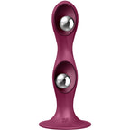 SATISFYER - GARNET DOUBLE BALL SILICONE DILDO