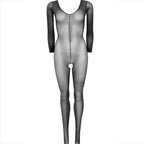 LEG AVENUE - BODYSTOCKING MANICA LUNGA NERO