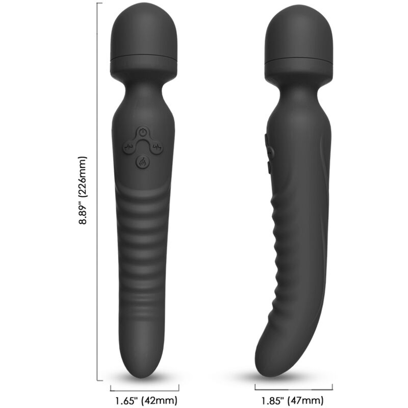 ARMONY - MISSION MASSAGER AND VIBRATOR WITH HEAT EFFECT, BLACK