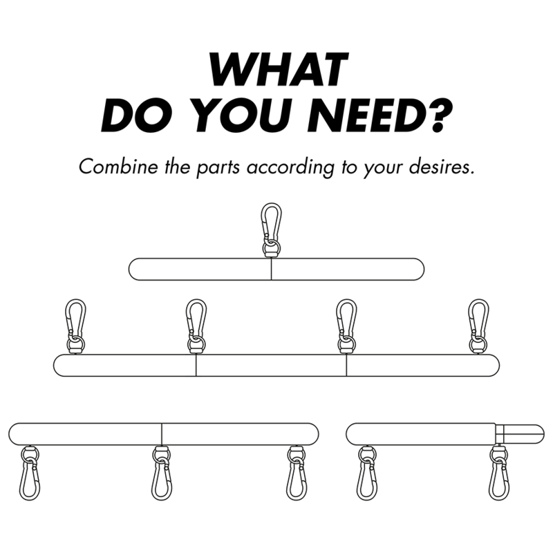 FETISH SUBMISSIVE BONDAGE - ADJUSTABLE 4-PIECE SPLITTER BAR