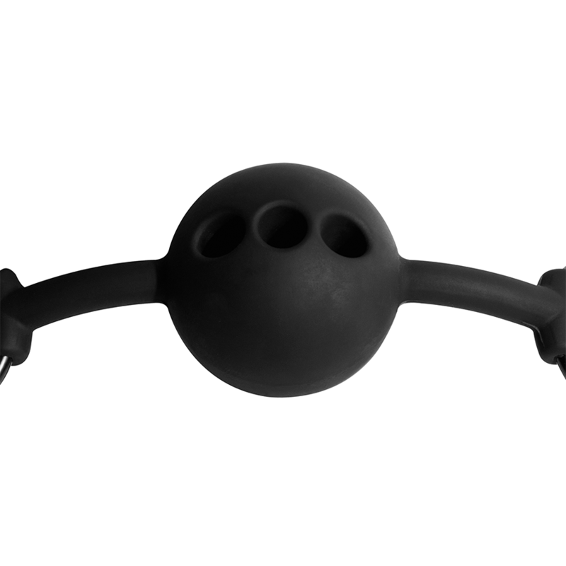 FÉTICHISME SOUMISSION BONDAGE - BÂILLON BOULE EN SILICONE RESPIRANT