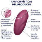 SATISFYER - TAP &amp; CLIMAX 1 VIBRATEUR ROUGE À PORTER