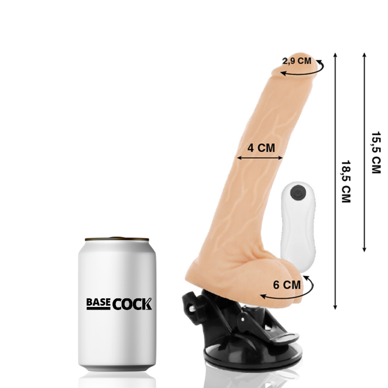 BASECOCK - ARTICULATING VIBRATOR WITH NATURAL REMOTE CONTROL 18.5 CM -OR- 4 CM