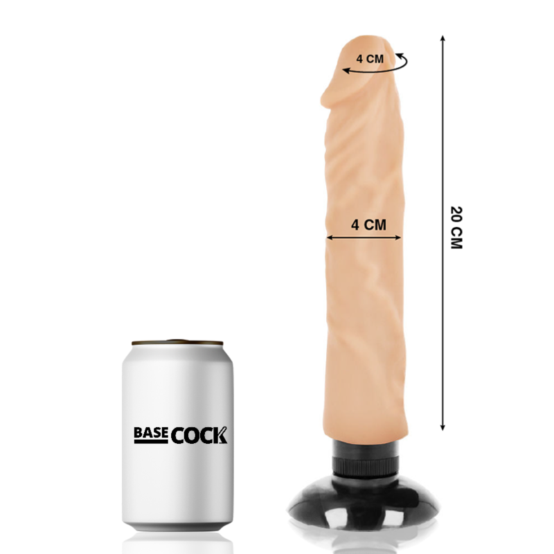 BASECOCK - REALISTIC 2-IN-1 NATURAL VIBRATOR 20 CM -OR- 4 CM