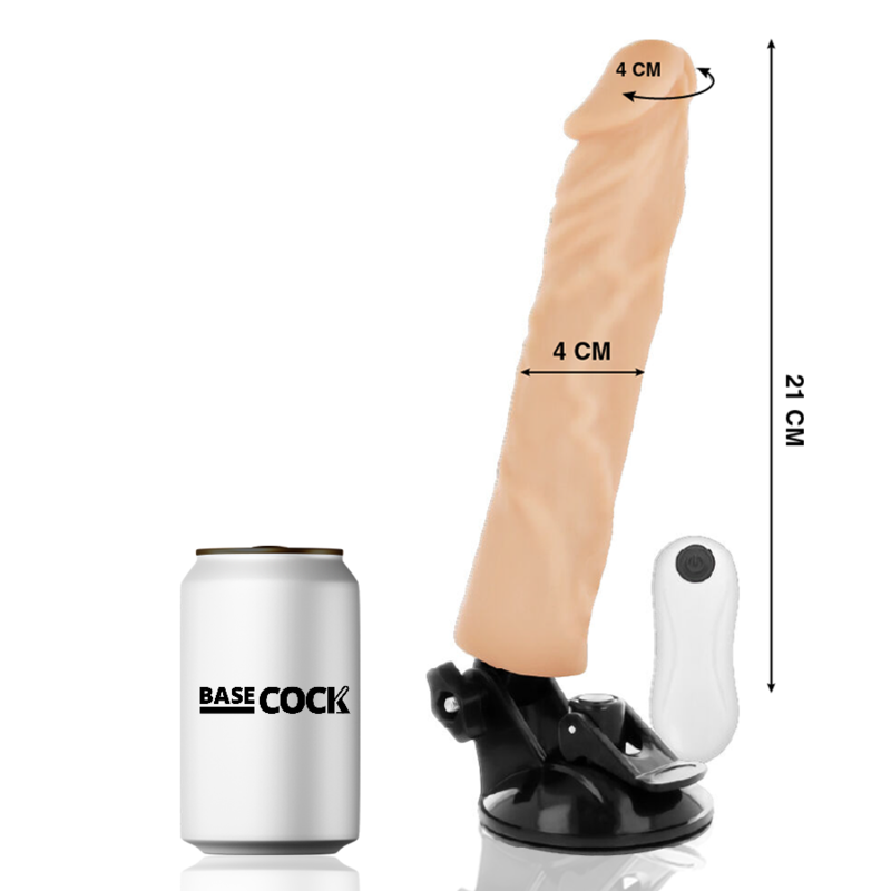 BASECOCK - REALISTIC VIBRATOR WITH NATURAL REMOTE CONTROL 21 CM -OR- 4 CM