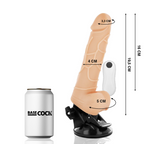 BASECOCK - REALISTIC VIBRATOR WITH NATURAL REMOTE CONTROL AND 19.5 CM TESTICLES - OR - 4 CM