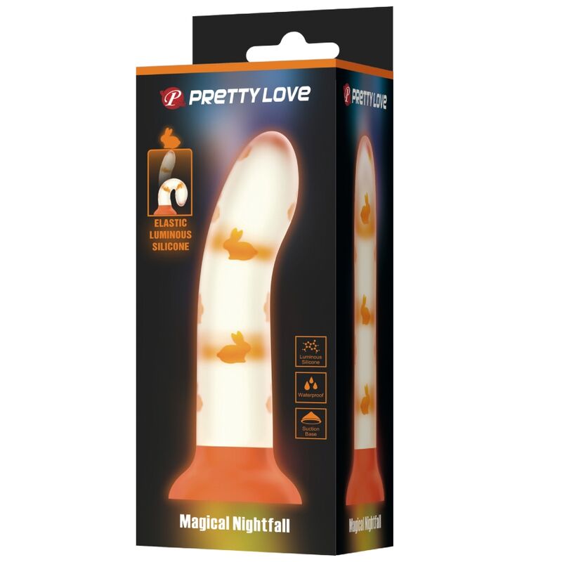 PRETTY LOVE - NIGHTFALL MAGIC DILDO WITHOUT VIBRATIONS BRIGHT ORANGE