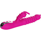 ARMONY - VIBRATEUR MULTIFONCTIONNEL À DOUBLE LANGUE EN FORME DE LAPIN AVEC EFFET CHAUFFANT (FUCHSIA)