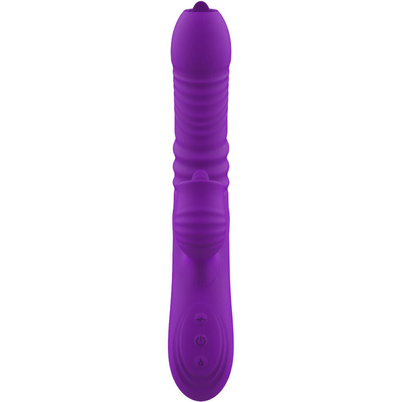 ARMONY - FULLY G-SPOT RABBIT VIBRATOR WITH STIMULATING HEAT EFFECT AND PURPLE TONGUE