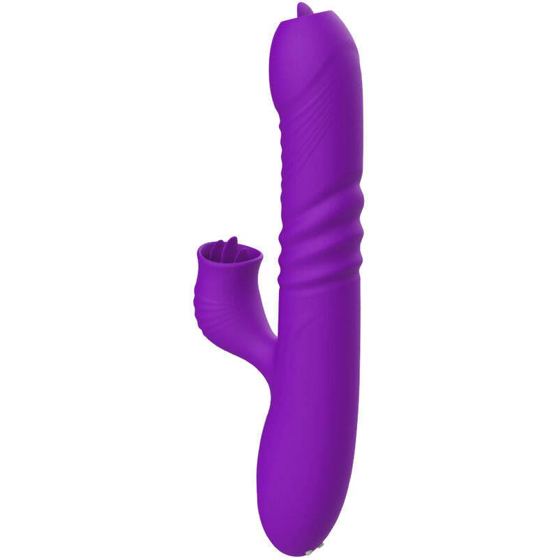ARMONY - FULLY G-SPOT RABBIT VIBRATOR WITH STIMULATING HEAT EFFECT AND PURPLE TONGUE