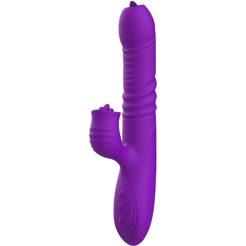 ARMONY - FULLY G-SPOT RABBIT VIBRATOR WITH STIMULATING HEAT EFFECT AND PURPLE TONGUE