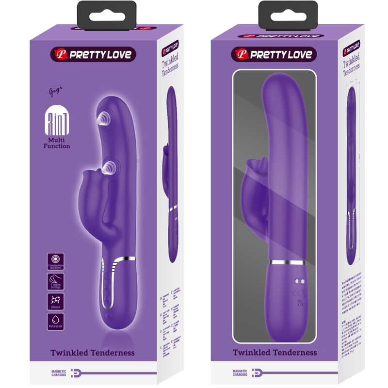 PRETTY LOVE - RABBIT VIBRATOR WITH PURPLE LICK