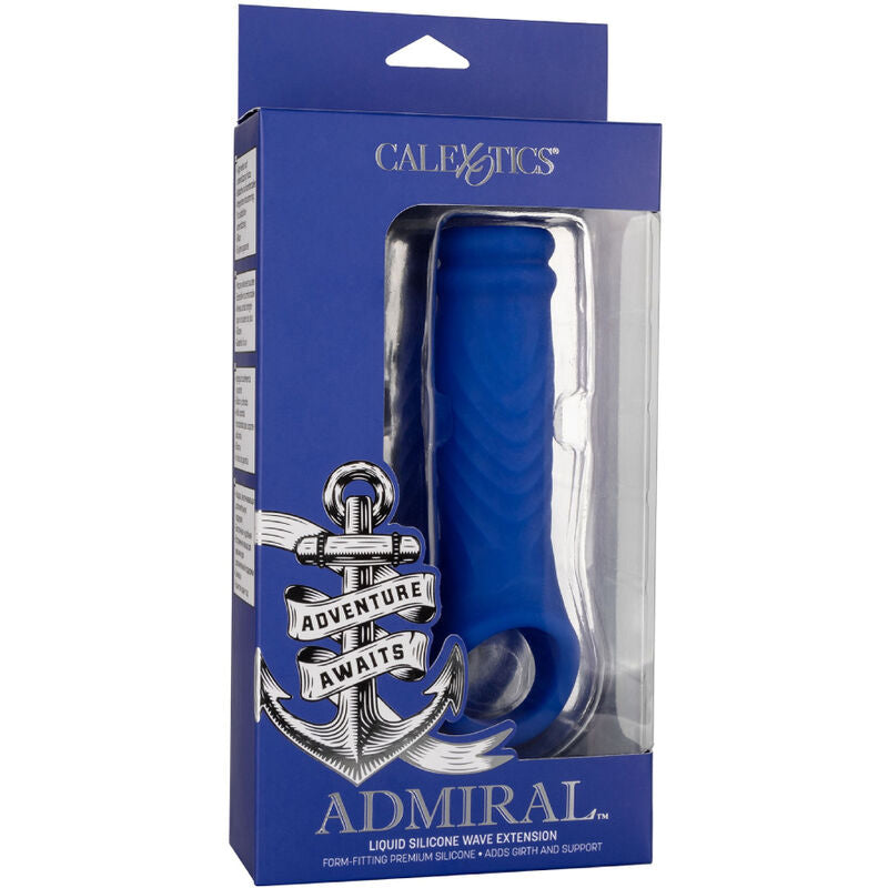 CALEXOTICS - PROTECTION PÉNALE ADMIRAL WAVE EN SILICONE LIQUIDE BLEU