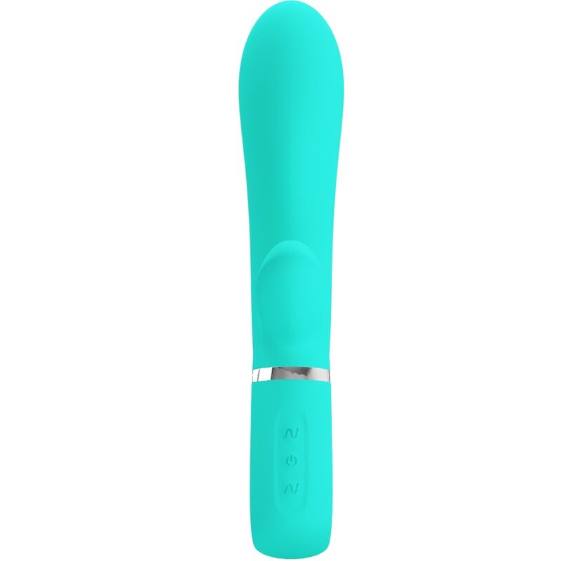 PRETTY LOVE - VIBRATEUR MULTIFONCTIONNEL POINT G THOMAS, VERT AQUA
