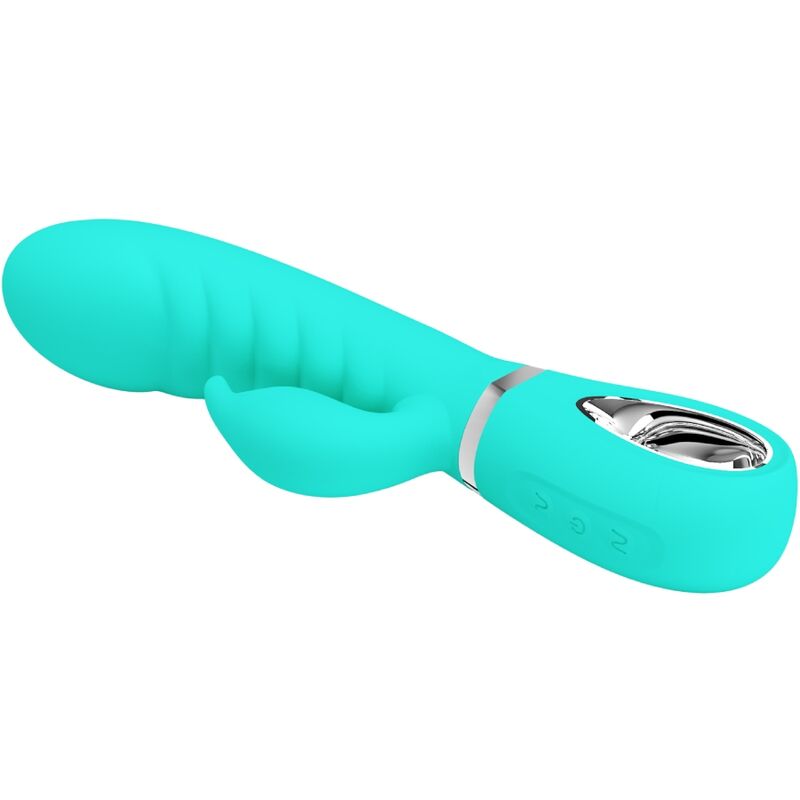 PRETTY LOVE - VIBRATEUR MULTIFONCTIONNEL POINT G PRESCOTT, VERT AQUA