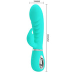 PRETTY LOVE - VIBRATEUR MULTIFONCTIONNEL POINT G PRESCOTT, VERT AQUA