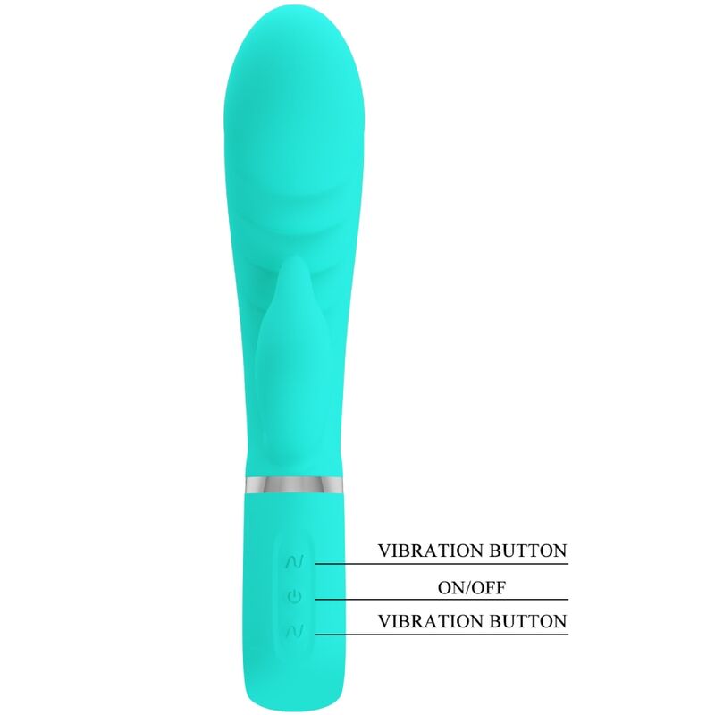 PRETTY LOVE - VIBRATEUR MULTIFONCTIONNEL POINT G PRESCOTT, VERT AQUA