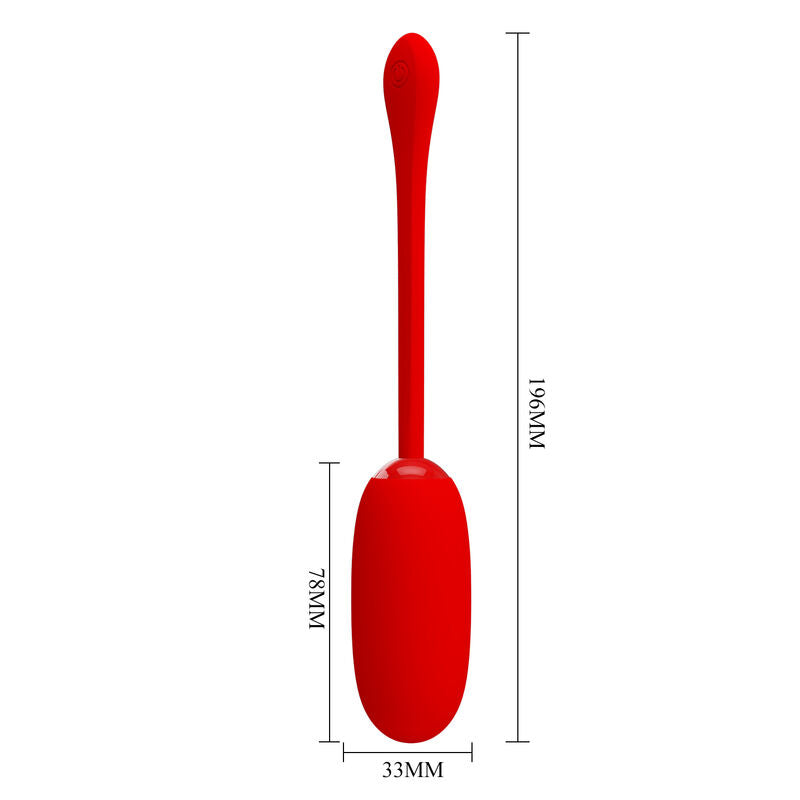 PRETTY LOVE - JULIUS WATERPROOF-RECHARGEABLE VIBRATING EGG, RED