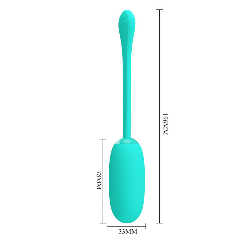 PRETTY LOVE - JULIUS WATERPROOF-RECHARGEABLE VIBRATING EGG, AQUA GREEN