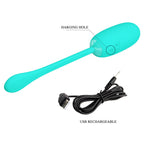 PRETTY LOVE - JULIUS WATERPROOF-RECHARGEABLE VIBRATING EGG, AQUA GREEN