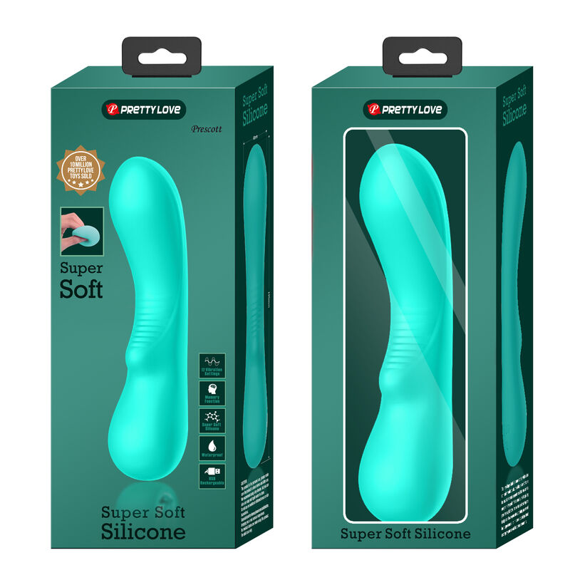 JOLI AMOUR - VIBRATEUR RECHARGEABLE PRESCOTT, VERT D'EAU