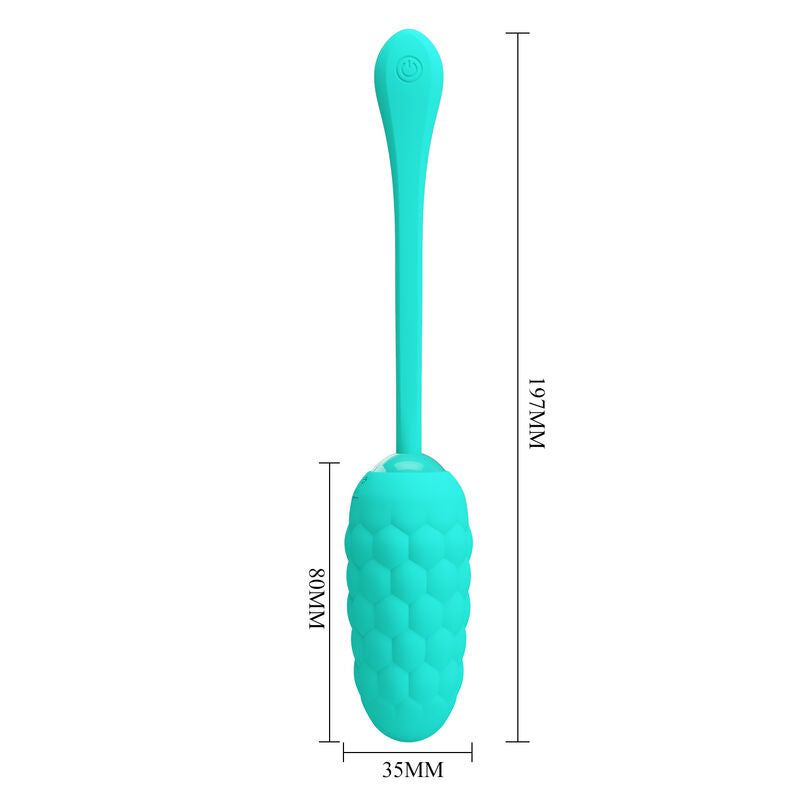 PRETTY LOVE - RECHARGEABLE AQUA GREEN MARINE TEXTURE VIBRATING EGG