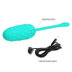 PRETTY LOVE - RECHARGEABLE AQUA GREEN MARINE TEXTURE VIBRATING EGG