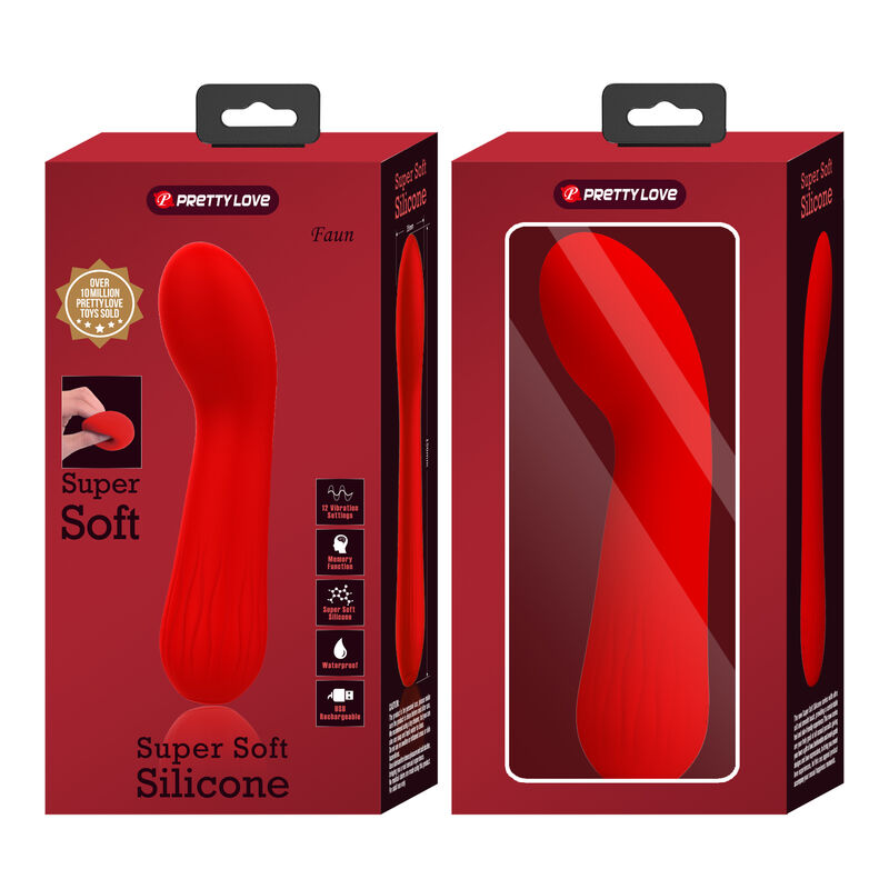 JOLI AMOUR - VIBRATEUR ROUGE FAUN RECHARGEABLE