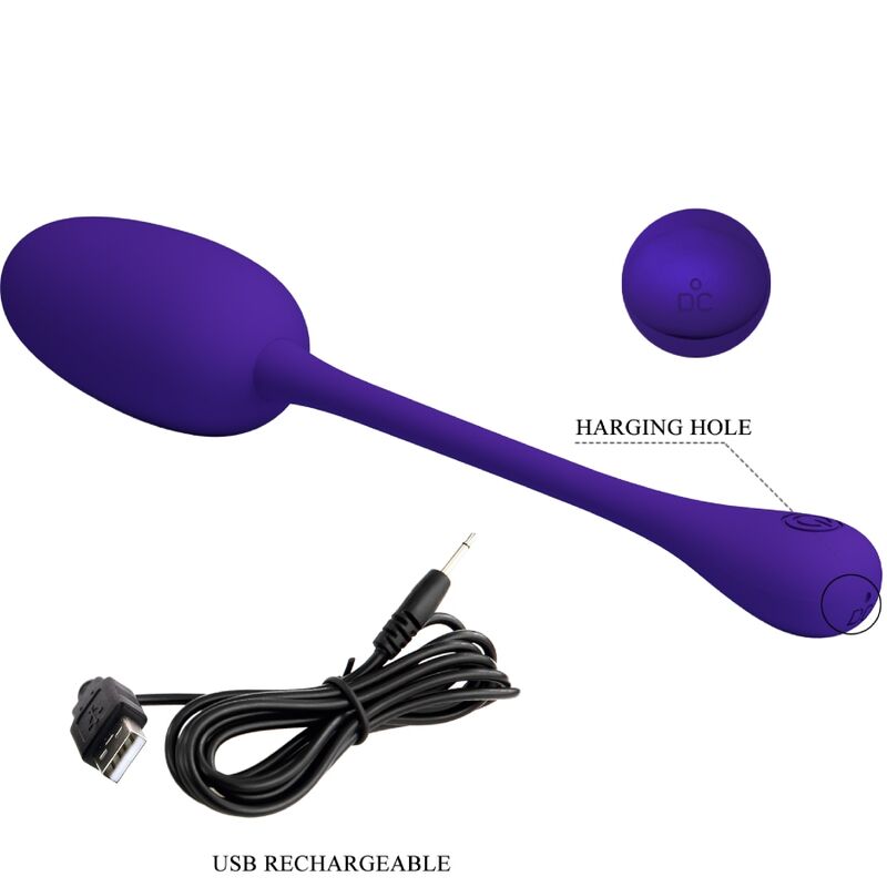 PRETTY LOVE - RECHARGEABLE VIBRATING EGG PURPLE KNUCKER