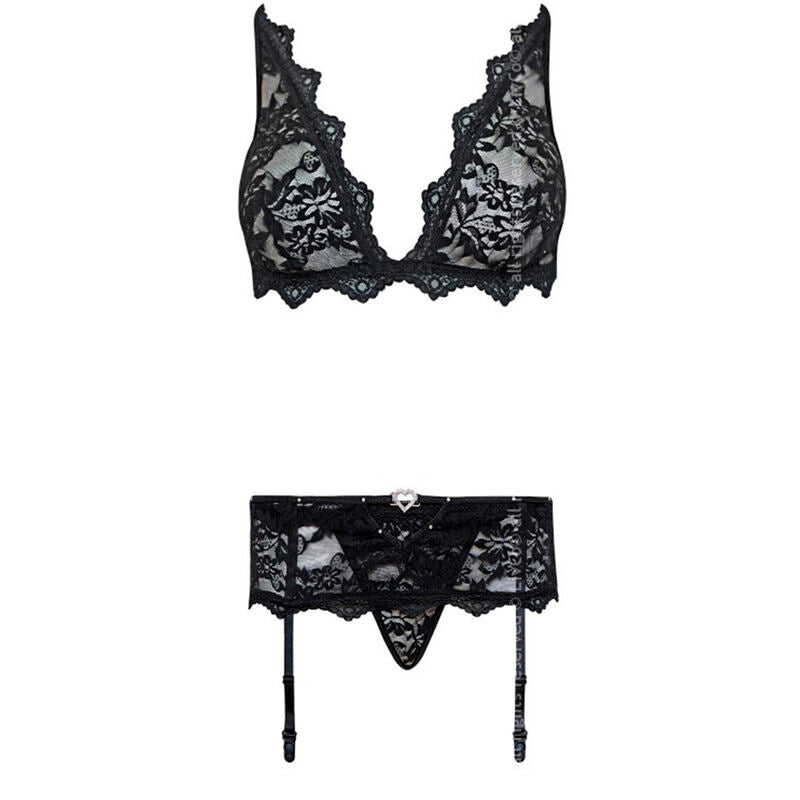LIVCO CORSETTI FASHION - BELITA LC 90231 SOUTIEN-GORGE + CULOTTE + SOUTIEN-GORGE NOIR L/XL