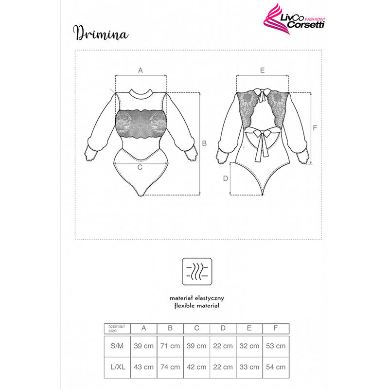 LIVCO CORSETTI FASHION - DRIMINA LC90690 BODY NAVY BLUE L/XL