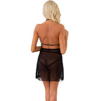 LIVCO CORSETTI FASHION - MALVIAMI LC 90625 CHEMISE + CULOTTE NOIRE L/XL