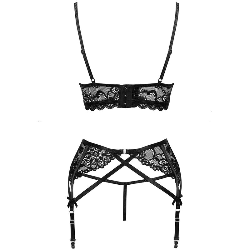 LIVCO CORSETTI FASHION - MORIDAM LC 90552 SOUTIEN-GORGE + SOUTIEN-GORGE + PANTALON NOIR L/XL