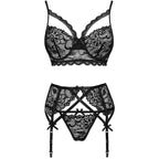 LIVCO CORSETTI FASHION - MORIDAM LC 90552 SOUTIEN-GORGE + SOUTIEN-GORGE + PANTALON NOIR L/XL