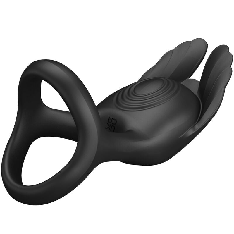 PRETTY LOVE - ANNEAU PÉNIS VIBRANT SILAS 7 VIBRATIONS EN SILICONE NOIR