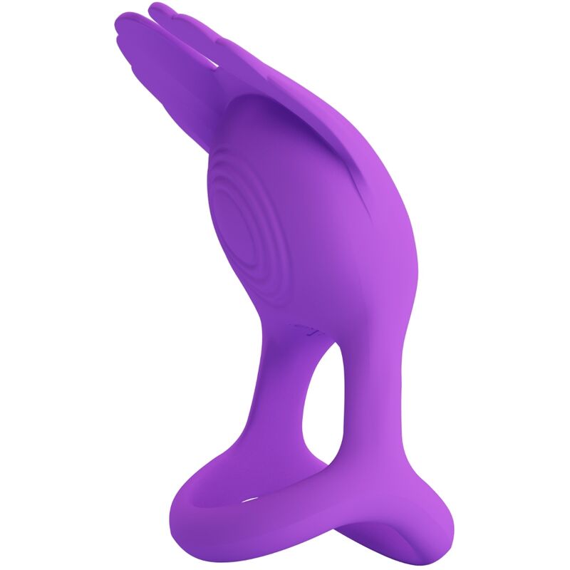 PRETTY LOVE - ANNEAU PÉNIS VIBRANT SILAS 7 VIBRATIONS EN SILICONE VIOLETTE