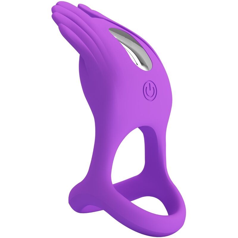 PRETTY LOVE - ANNEAU PÉNIS VIBRANT SILAS 7 VIBRATIONS EN SILICONE VIOLETTE