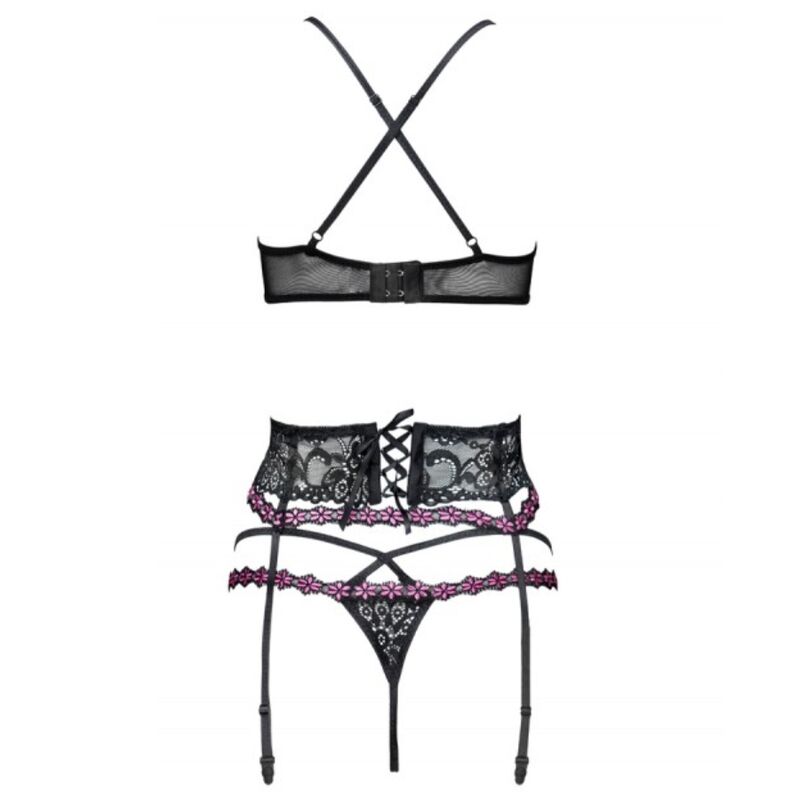 LIVCO CORSETTI FASHION - SNEHANA LC 90443 SOUTIEN-GORGE + SOUTIEN-GORGE + CULOTTE NOIRE L/XL