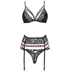 LIVCO CORSETTI FASHION - SNEHANA LC 90443 SOUTIEN-GORGE + SOUTIEN-GORGE + CULOTTE NOIRE L/XL