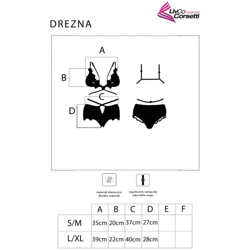LIVCO CORSETTI FASHION - DREZNA LC 90733 BLACK BRA + BRIEF