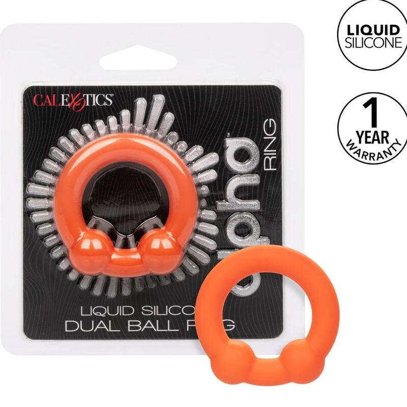 CALEXOTICS - BAGUE ALPHA DOUBLE BALLE ORANGE