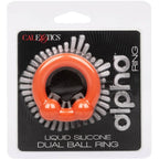 CALEXOTICS - BAGUE ALPHA DOUBLE BALLE ORANGE