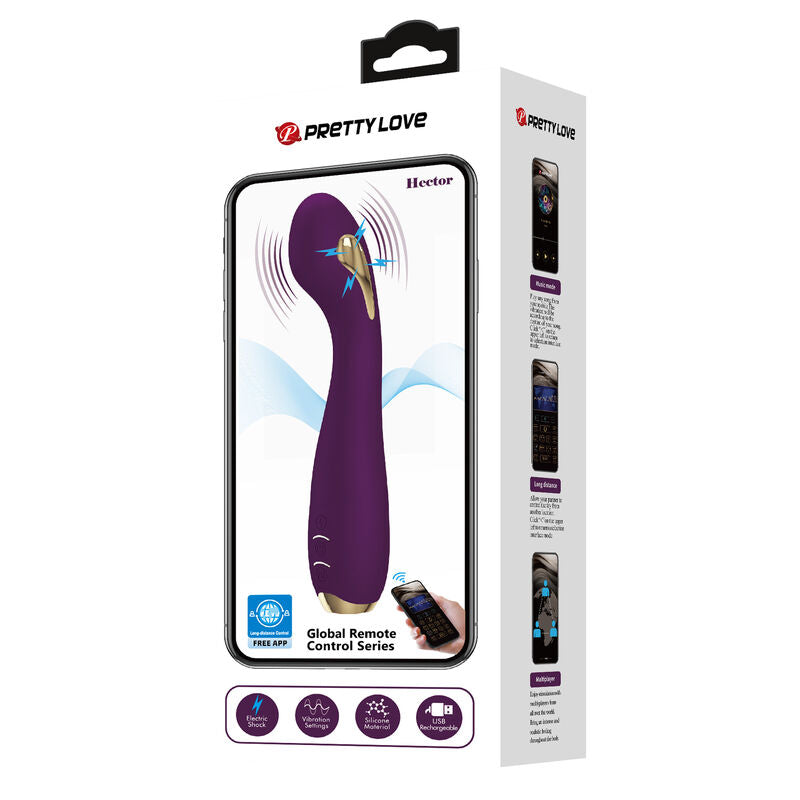 PRETTY LOVE - HECTOR ELECTROSHOCK VIBRATOR WITH APP CONTROL PURPLE