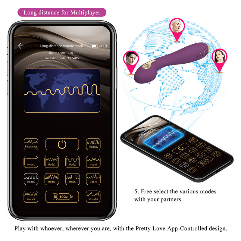 PRETTY LOVE - HECTOR ELECTROSHOCK VIBRATOR WITH APP CONTROL PURPLE