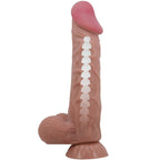 PRETTY LOVE - REALISTIC SLIDING SKIN SERIES DILDO WITH SLIDING SKIN SUCTION CUP BROWN 24 CM