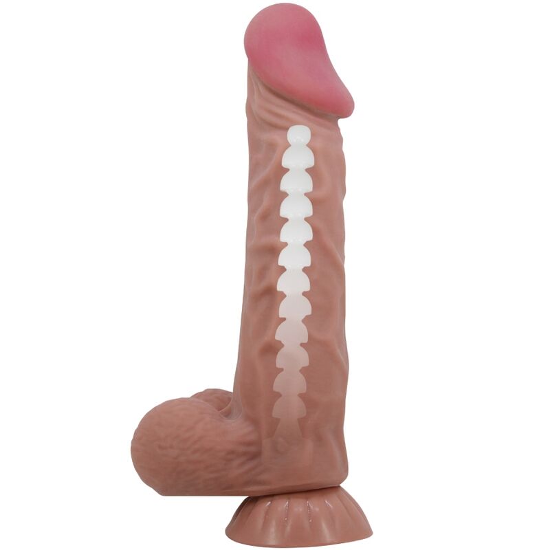 PRETTY LOVE - REALISTIC SLIDING SKIN SERIES DILDO WITH SLIDING SKIN SUCTION CUP BROWN 24 CM