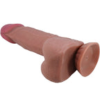 PRETTY LOVE - REALISTIC SLIDING SKIN SERIES DILDO WITH SLIDING SUCTION CUP IN BROWN LEATHER 20.6 CM