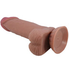PRETTY LOVE - REALISTIC SLIDING SKIN SERIES DILDO WITH SLIDING SUCTION CUP IN BROWN LEATHER 19.4 CM